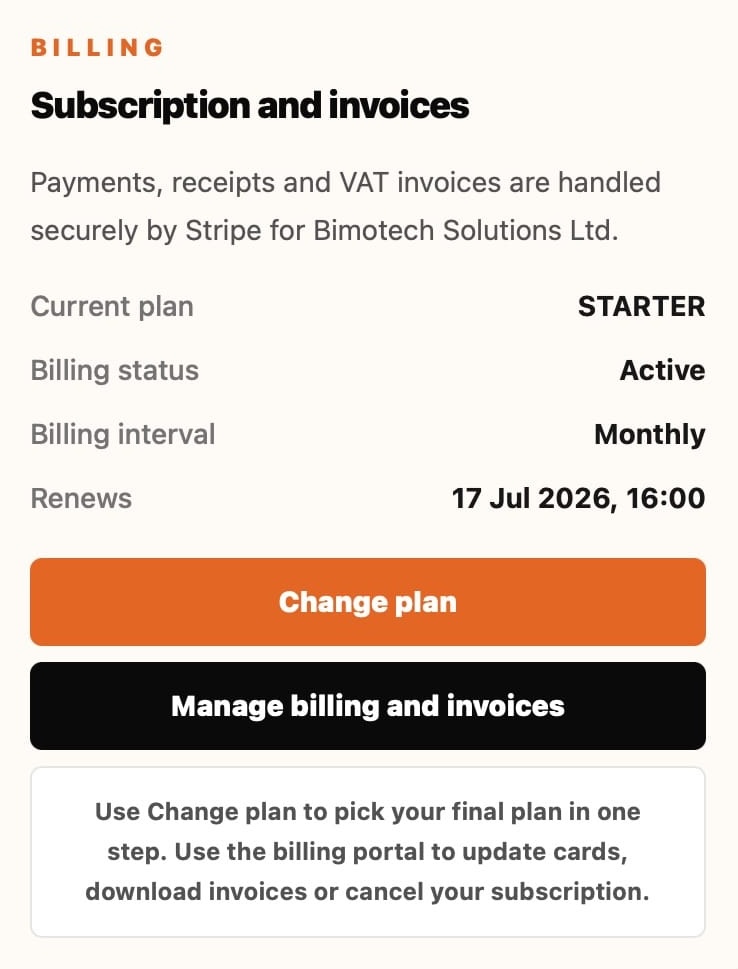 Screenshot of SummitGPX plan options